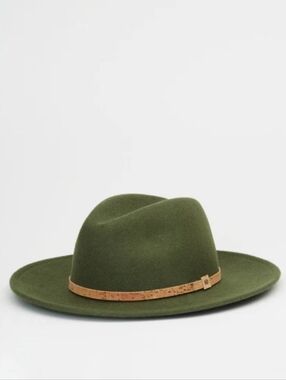 Tentree Olive Green Festival Hat Wool Felt With Cork Band